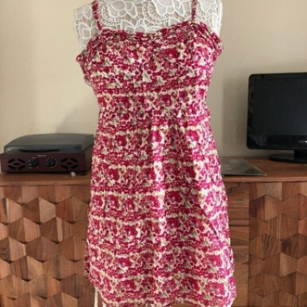 American Eagle Spaghetti Strap Floral Red Summer Dress - Picture 2 of 8